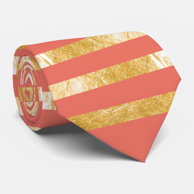 PixDezines diy colour/faux gold/orange Tie (Rolled)