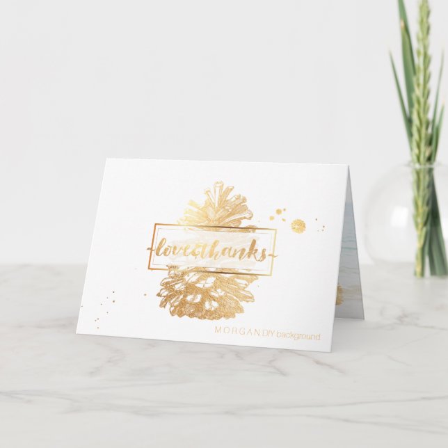 PixDezines DIY colour/faux gold pinecones/thank yo Thank You Card (Front)