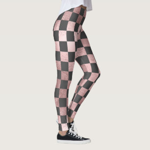 PixDezines DIY Colour/Faux Rose Gold/Chequered Leggings