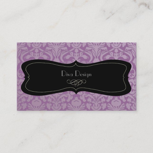 PixDezines diy colour, flora damask Business Card (Front)