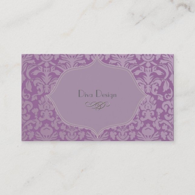 PixDezines diy colour, flora damask Business Card (Front)
