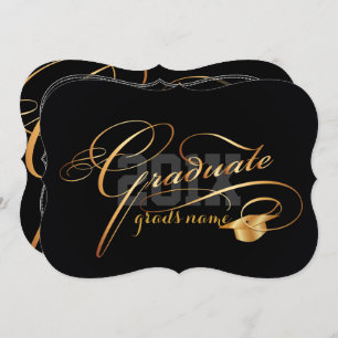 PixDezines  DIY Colour Graduation/Gold Cap Invitation