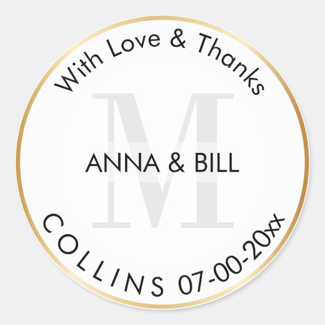 PixDezines DIY Colour/Grey/Thank You Classic Round Sticker (Front)