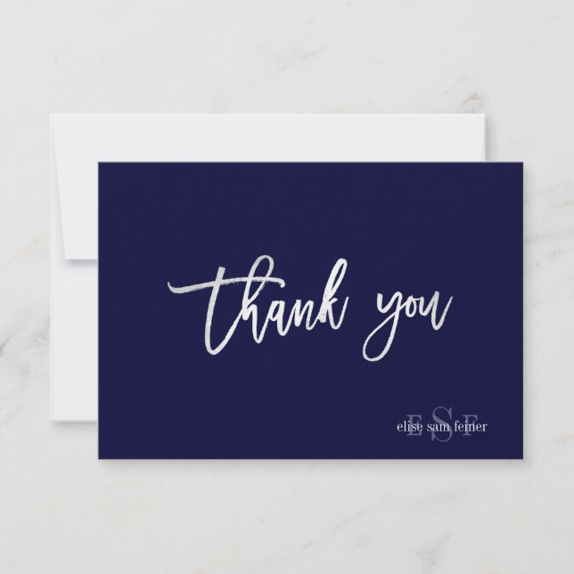 PixDezines DIY Colour/Monogram Thank You/flat Thank You Card (Front)