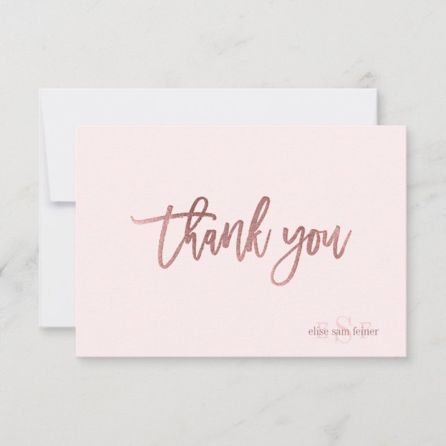PixDezines DIY Colour/Monogram Thank You/flat Thank You Card (Front)