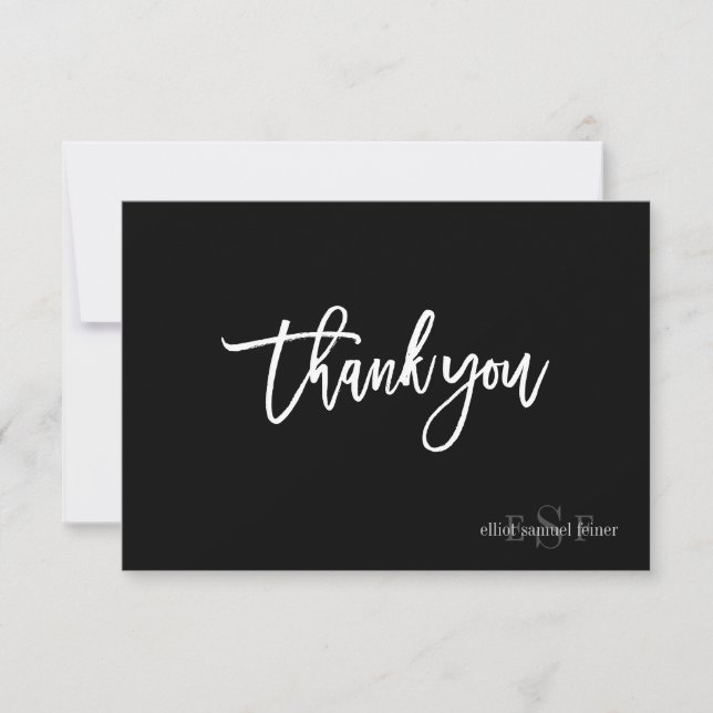 PixDezines DIY Colour/Monogram Thank You/flat Thank You Card (Front)