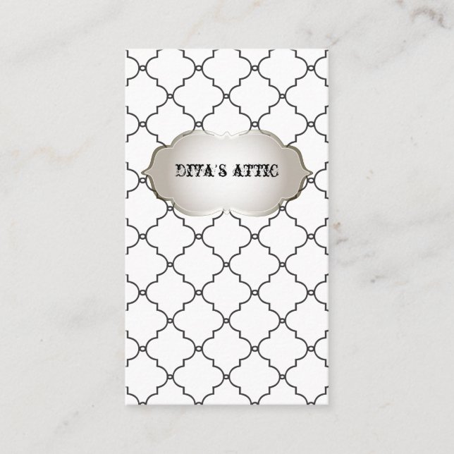 PixDezines diy colour/moroccan trellis Business Card (Front)