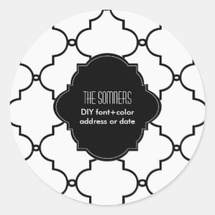 PixDezines DIY colour, moroccan trellis Classic Round Sticker