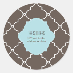 PixDezines DIY colour, moroccan trellis Classic Round Sticker