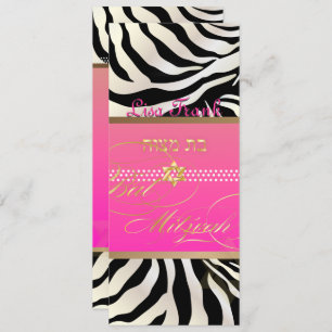 PixDezines DIY colour/natural Zebra, Bat Mitzvah Invitation