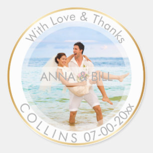 PixDezines DIY Colour/Photo/Thank You Classic Round Sticker