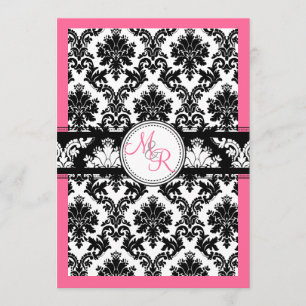 PixDezines diy colour, pink/la paloma damask Invitation