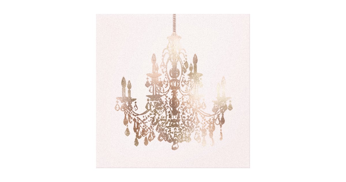 PixDezines DIY Colour/Rose Gold Chandelier Canvas Print ...