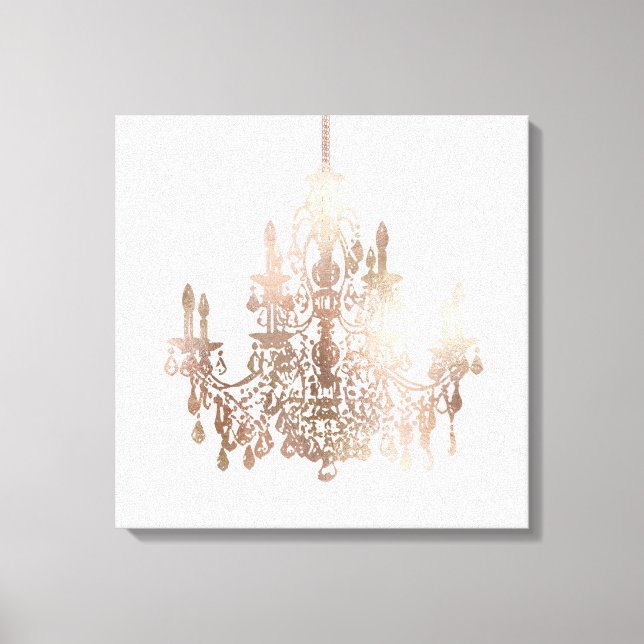 PixDezines DIY Colour/Rose Gold Chandelier Canvas Print (Front)