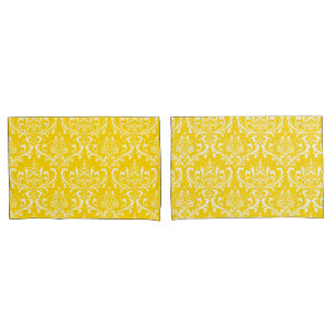 PixDezines DIY colour/Rossi Damask/Sunflower Yello Pillowcase