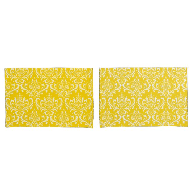 PixDezines DIY colour/Rossi Damask/Sunflower Yello Pillowcase (Front-Set)