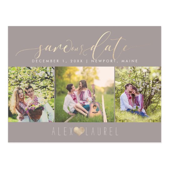 PixDezines DIY colour/Save our Date/Faux Gold Postcard