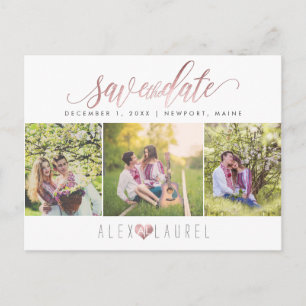 PixDezines DIY colour/Save the Date/Faux Rose Gold Postcard