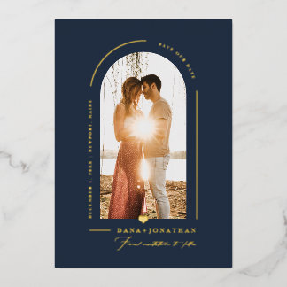 PixDezines DIY colour Slate Blue Arch Save Date