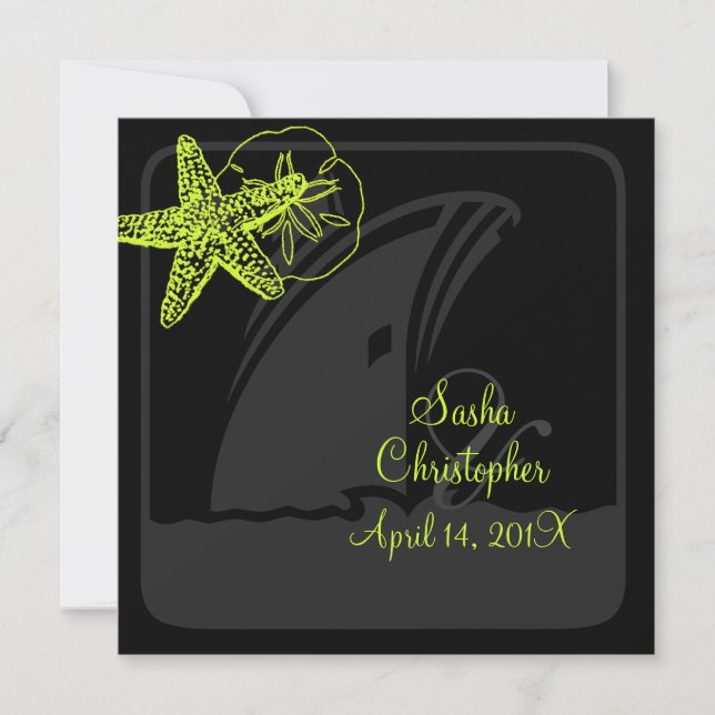 PixDezines diy colour/Starfish/Beach+Cruise Ship Invitation (Front)