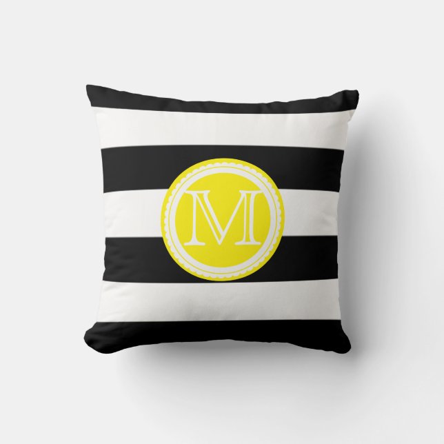 PixDezines DIY colour stripes/monogram Cushion (Front)