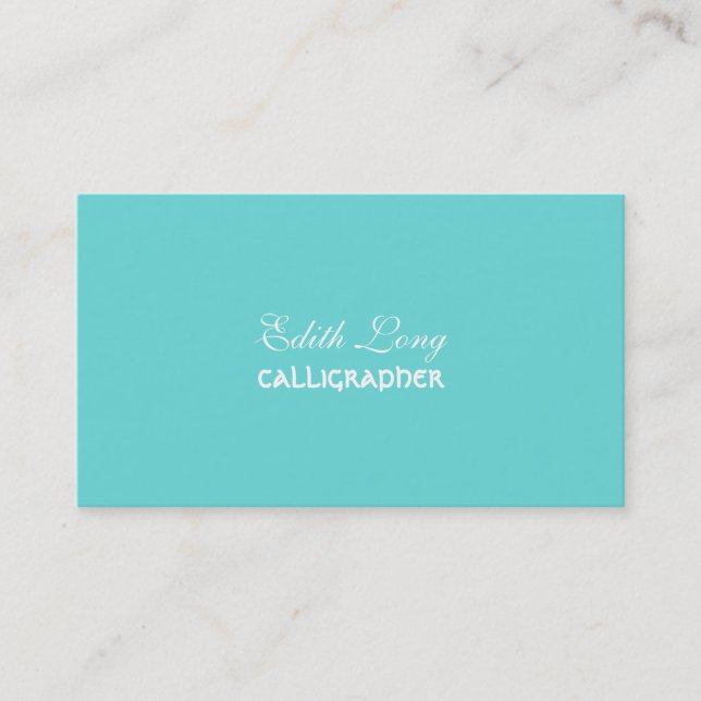PixDezines DIY colour Turquoise Blue Business Card (Front)