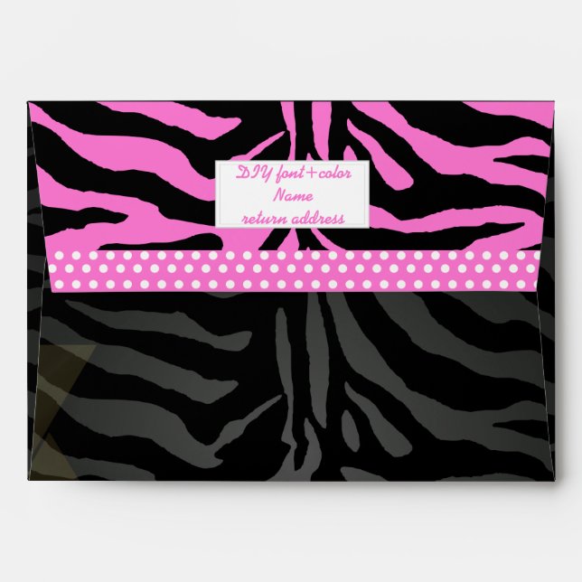 PixDezines DIY colour/zebra mitzvah Envelope (Back (Top Flap))