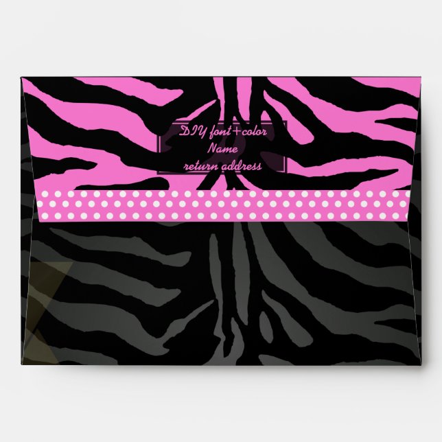 PixDezines DIY colour/zebra mitzvah Envelopes (Back (Top Flap))
