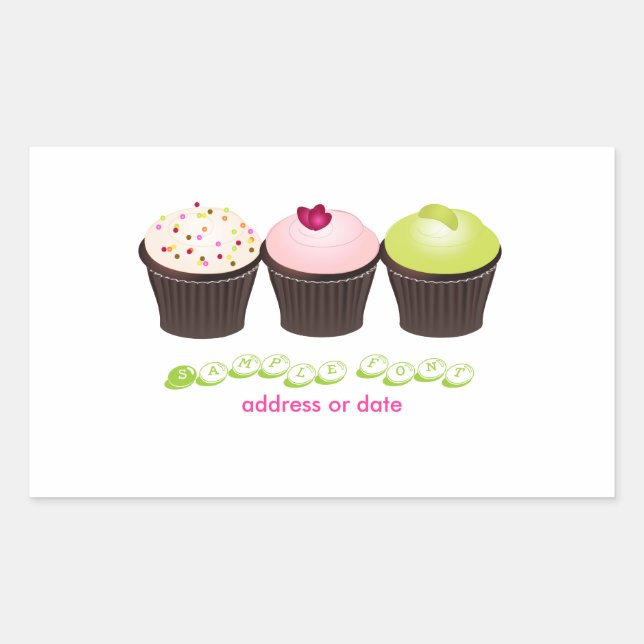 PixDezines diy colours, cupcake Rectangular Sticker (Front)