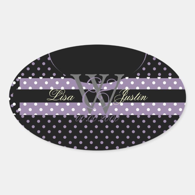 PIxDezines DIY colours, Dots et al./lavender Oval Sticker (Front)