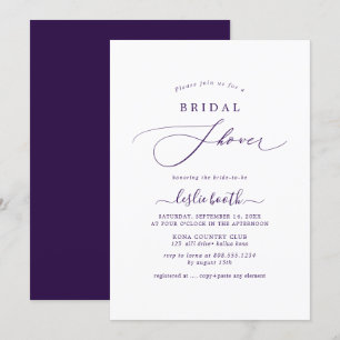 PixDezines DIY Colours Eggplant Purple Bridal Show Invitation