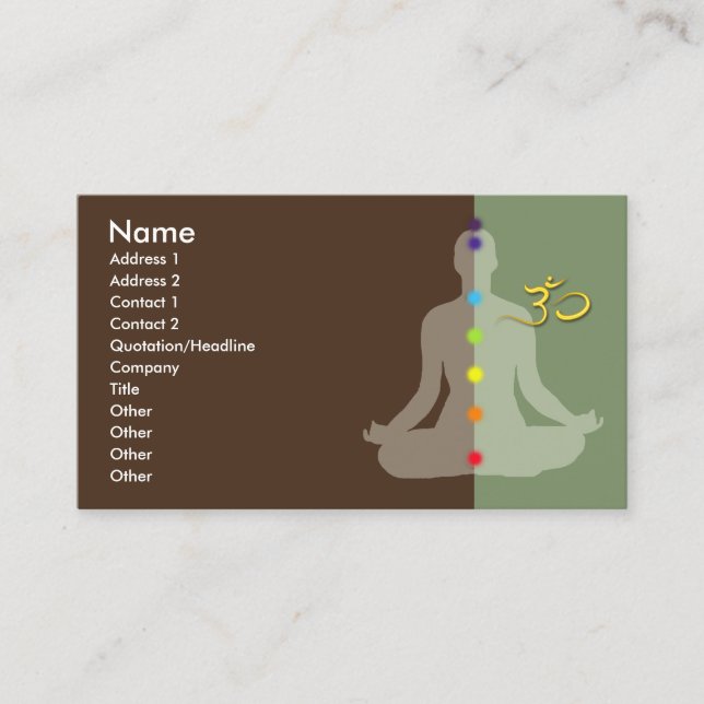 PixDezines diy colours+fonts meditation+om symbol Business Card (Front)