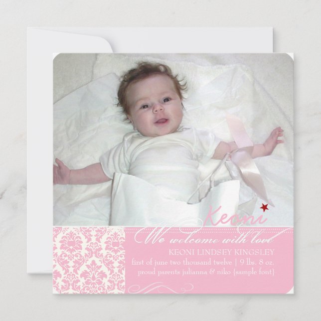 PixDezines diy colours, fotos birth announcement (Front)