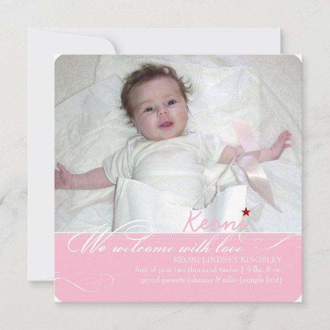 PixDezines diy colours, fotos birth announcement (Front)