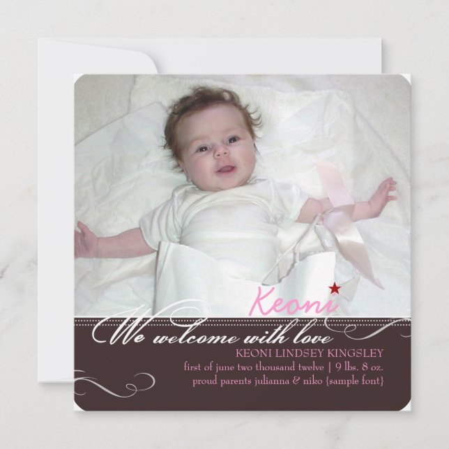 PixDezines diy colours, fotos birth announcement (Front)