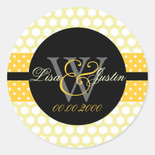 PIxDezines DIY colours, honeycomb Classic Round Sticker