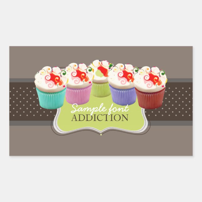 PixDezines diy colours, jelly bean cupcake Rectangular Sticker (Front)