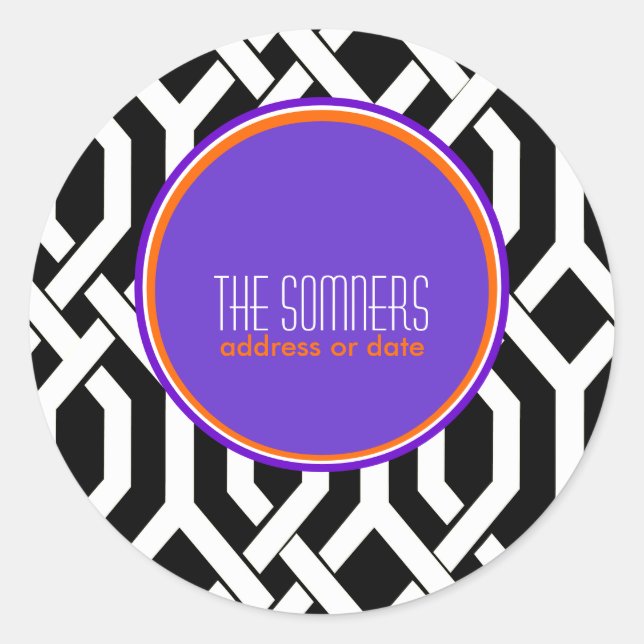 PixDezines DIY colours, kew trellis Classic Round Sticker (Front)