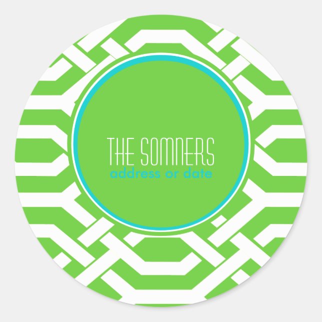 PixDezines DIY colours, kew trellis Classic Round Sticker (Front)