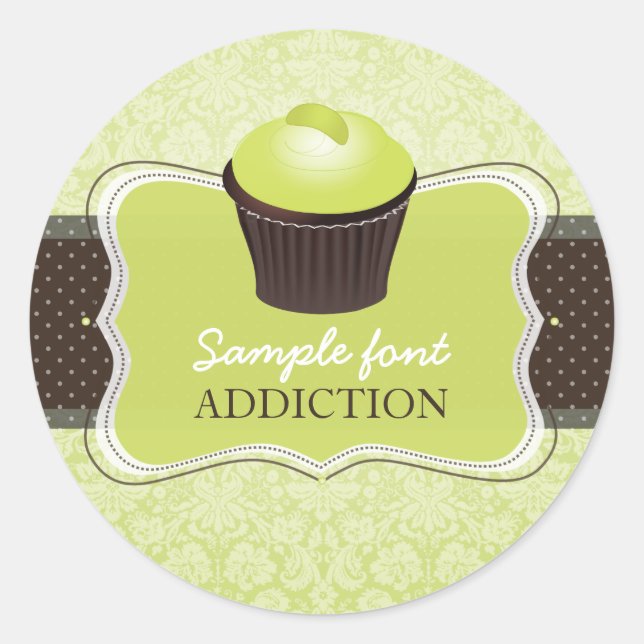 PixDezines diy colours, keylime cupcake Classic Round Sticker (Front)