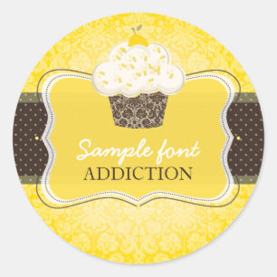 PixDezines diy colours, lemon zest cupcake Classic Round Sticker