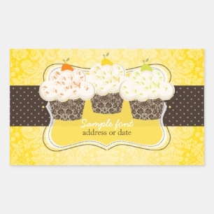 PixDezines diy colours, lemon zest cupcake Rectangular Sticker