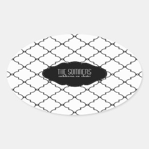 PixDezines DIY colours, moroccan trellis Oval Sticker