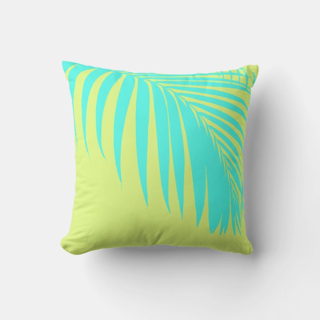 PixDezines DIY colours Palm Fronds+background  Cushion (Front)