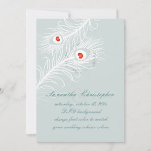 PixDezines diy colours, peacock plumes Invitation