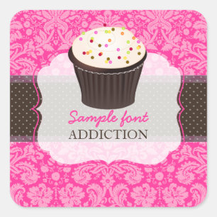 PixDezines diy colours, sprinkles cupcake Square Sticker