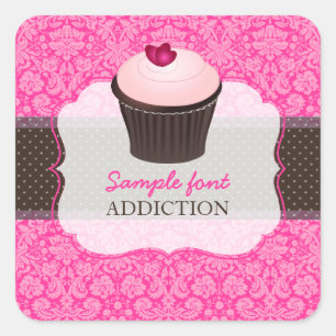 PixDezines diy colours, strawberry cupcake Square Sticker