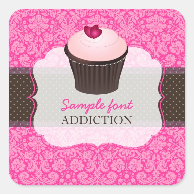 PixDezines diy colours, strawberry cupcake Square Sticker (Front)