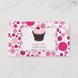 PixDezines diy cupcake+polka dots Business Card