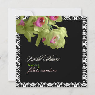 PixDezines diy green orchid+olivia damask Invitation